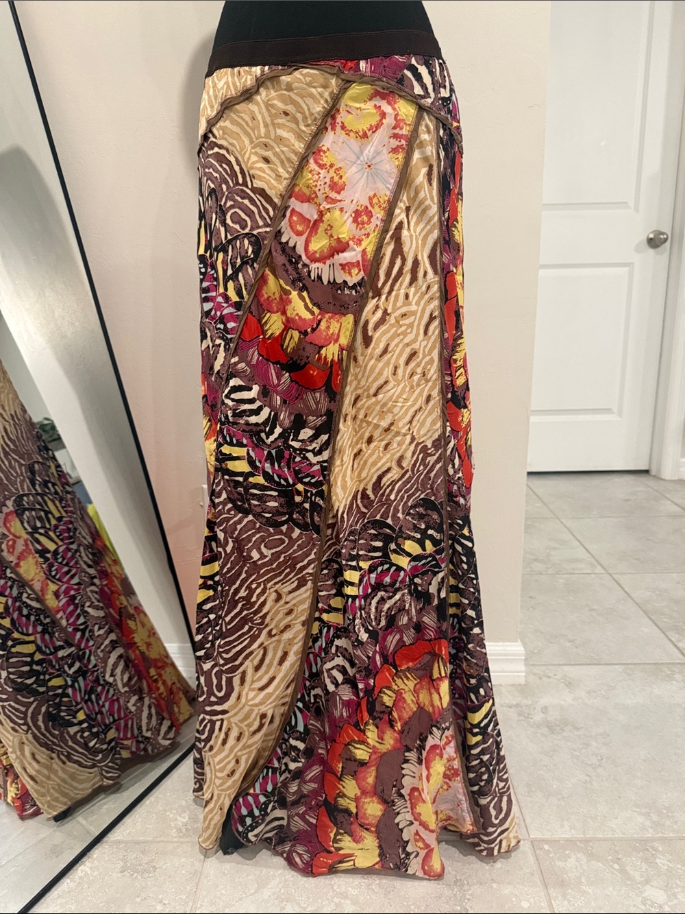 Boho Floral & Animal Print Maxi Skirt - Multicolor by Tiny